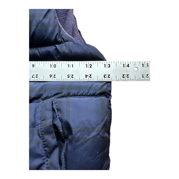 Old Navy Frost Free Boys Puffer Vest Size 4T Navy Blue Plaid Zip Up Winter Warm - Picture 7 of 7